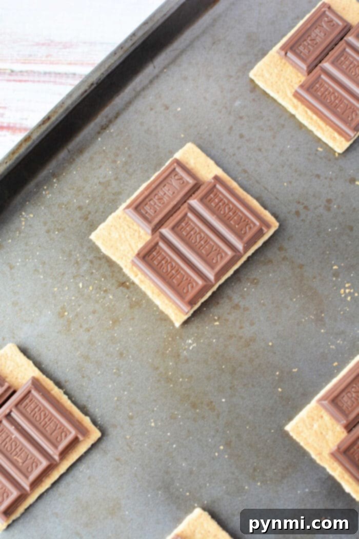 Oven S'mores Delights 3 Assembling S'mores for Oven Baking