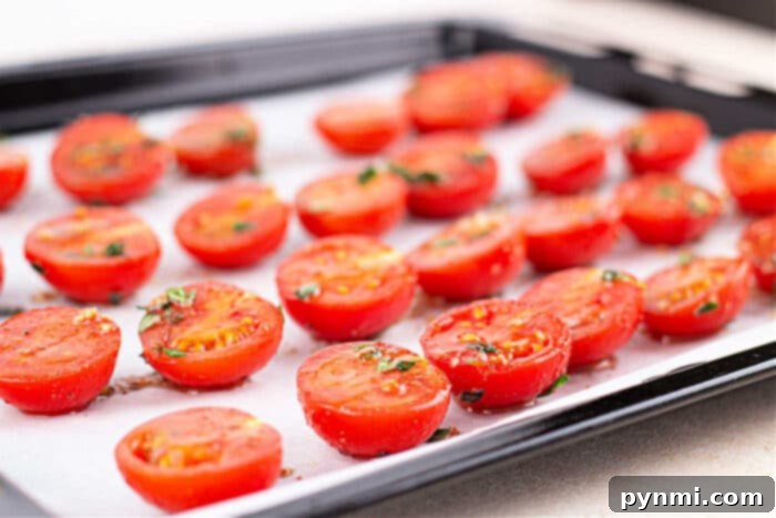 Bursting Cherry Tomato Sauce 3 roasting cherry tomatoes