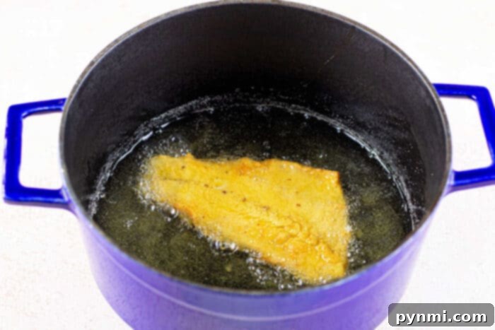 Oil Temp for Frying Fish - A thermometer indicating the ideal oil temperature