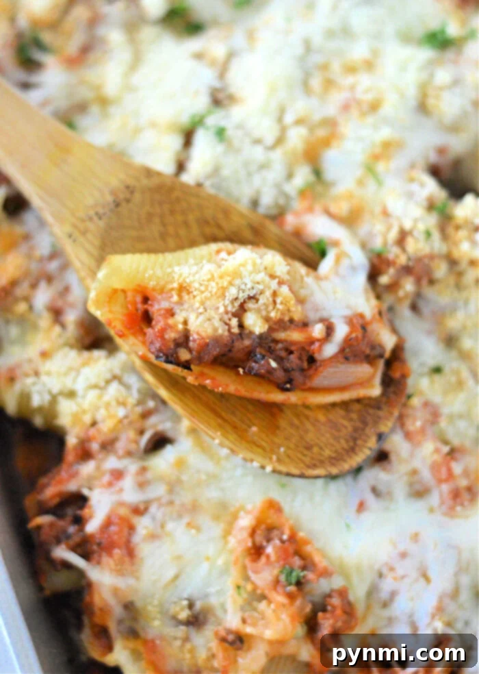 Jumbo Shells with Savory Meat and Creamy Ricotta 2 ground beef stuffed shells