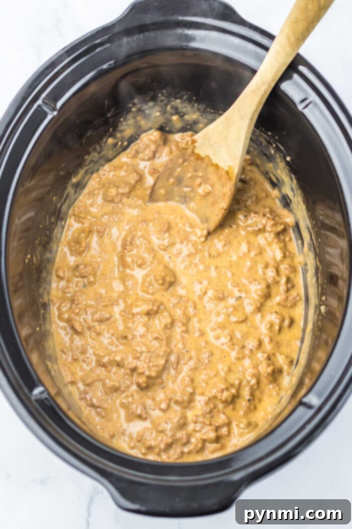 Slow Cooker Chopped Cheese Sandwich