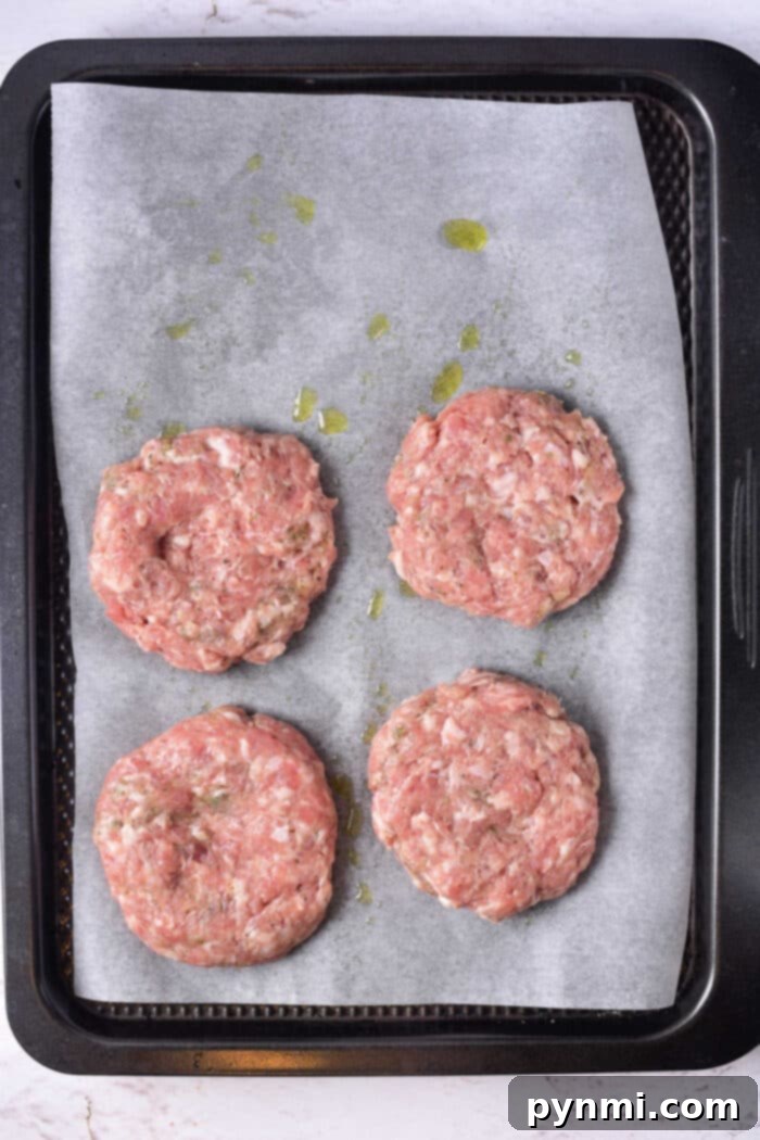 Baking Sausage Patties in Oven: A close-up showing the perfect browning and texture of oven-baked sausage patties.