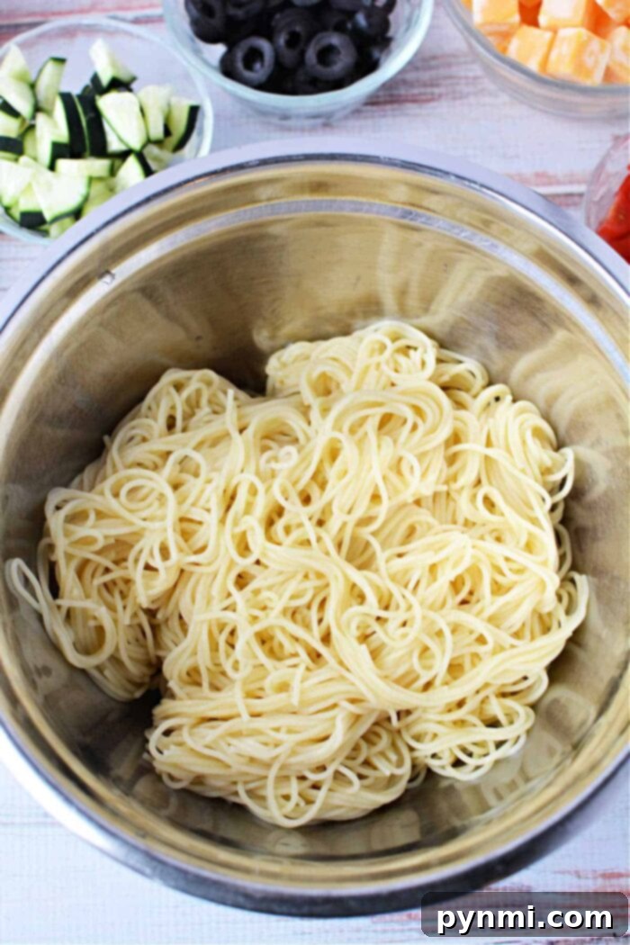Simply Delicious 4-Ingredient Pasta Salad 4 angel hair pasta cook time