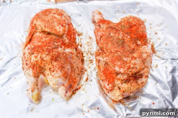 Perfect Half Chicken: Roasting Time at 400F 7 How to Cook Half of a Chicken - A close-up of the perfectly cooked, moist interior of a half chicken.