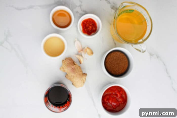Huli Huli sauce ingredients laid out