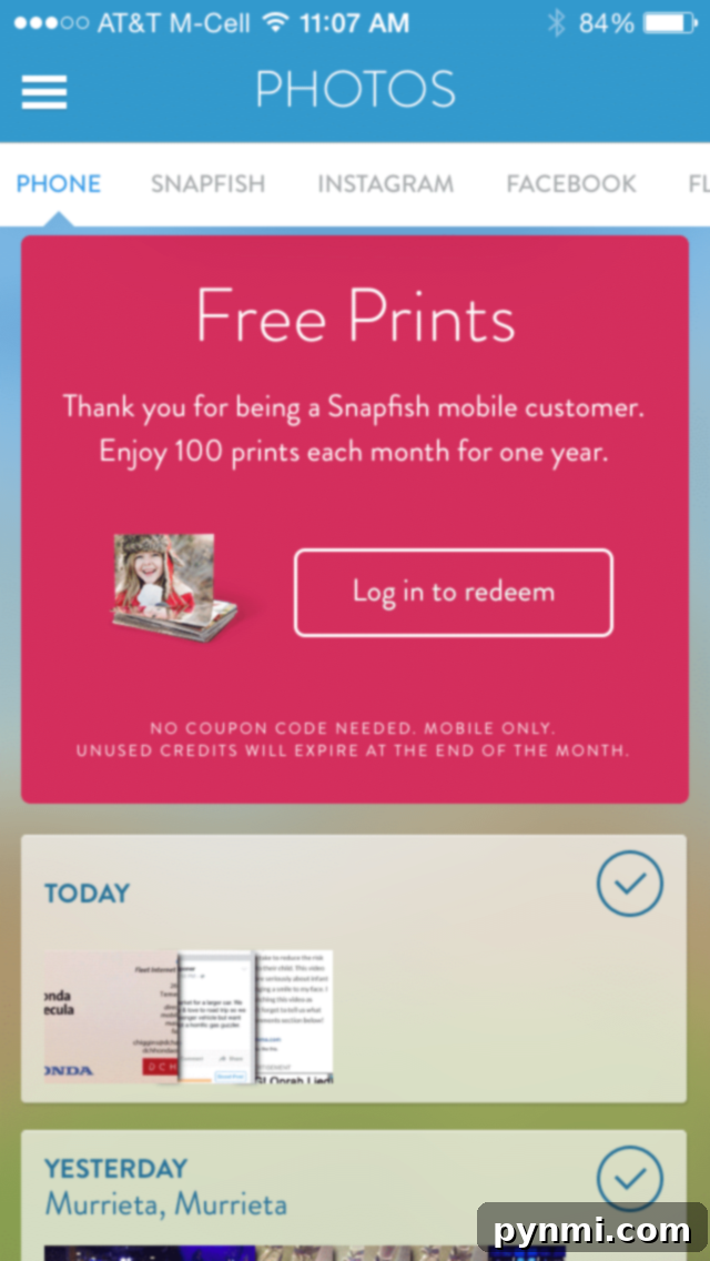Snapfish and Shutterfly offer 1200 free prints annually