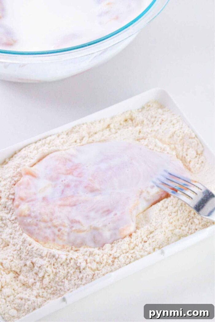 Ideal Deep Frying Time for Chicken Breast 6 Buttermilk marinated chicken breast, ready for pan frying