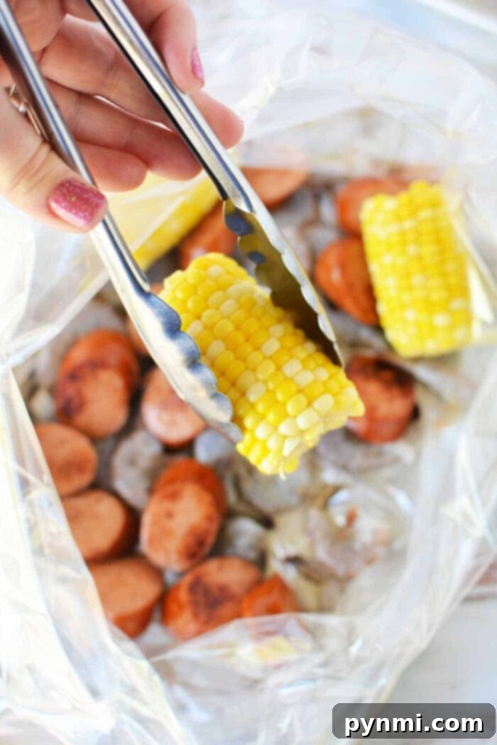 Seafood Packet Perfection 5 seafood boil in a bag ingredients prepped