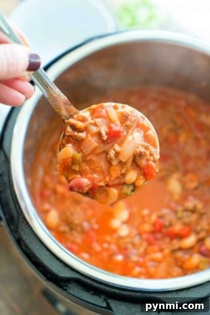 Mastering Dried Bean Chili 6 Chili With Dried Beans, a close-up of the rich texture