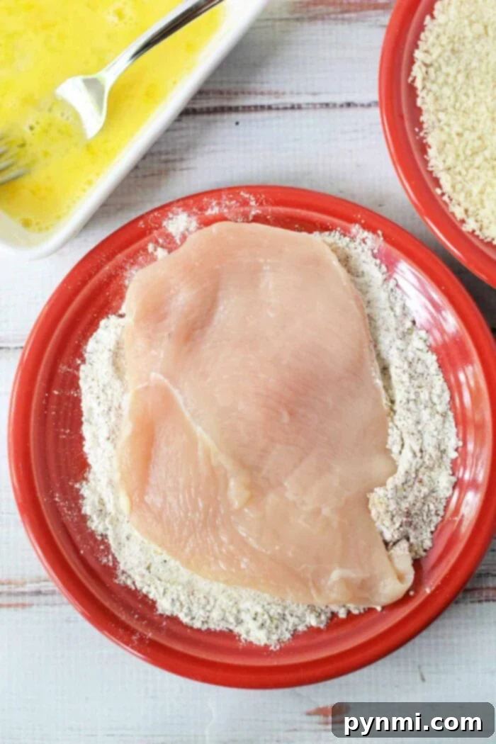 Crispy Chicken Cutlets 4 How to make breading stick to chicken cutlets process