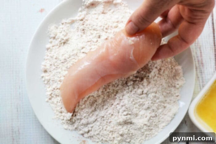 how to get breading to stick to chicken