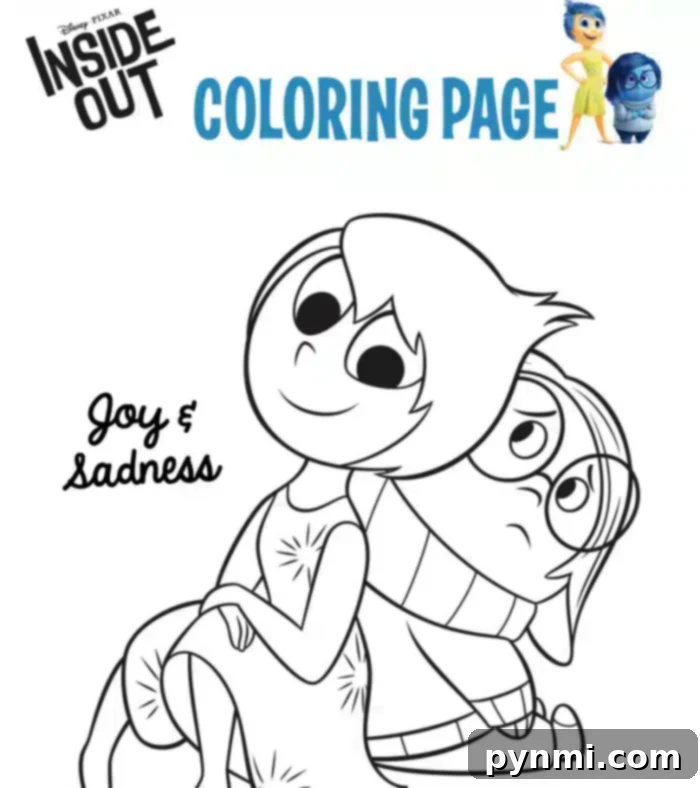 Free Inside Out Coloring Pages with all main characters