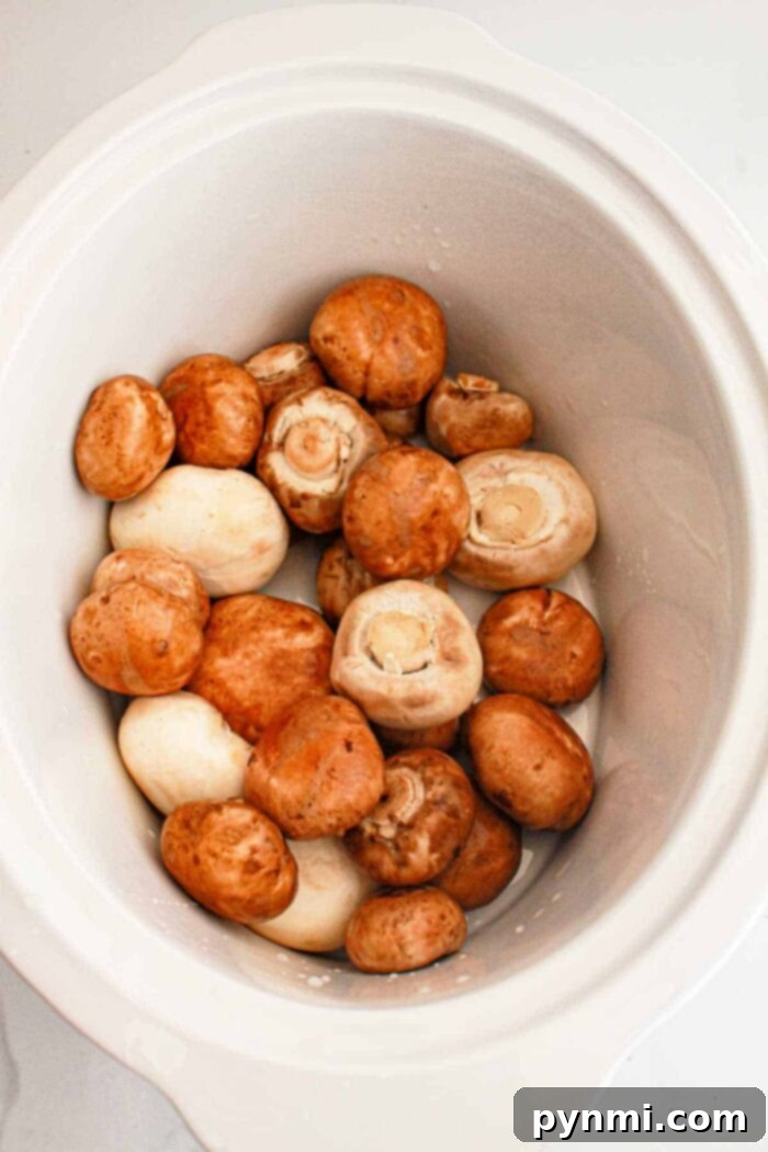 mushrooms in slow cooker