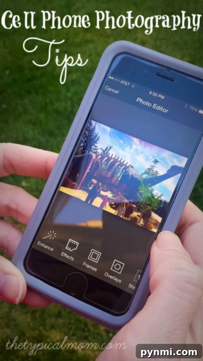 How to take the best pictures with your cell phone and how to edit them right on your phone with this free app! If you're using your phone as your only camera you can take great pictures using these simple cell phone photography tips. #cellphone #photography #pictures #tips how to take the best picture with your cell phone