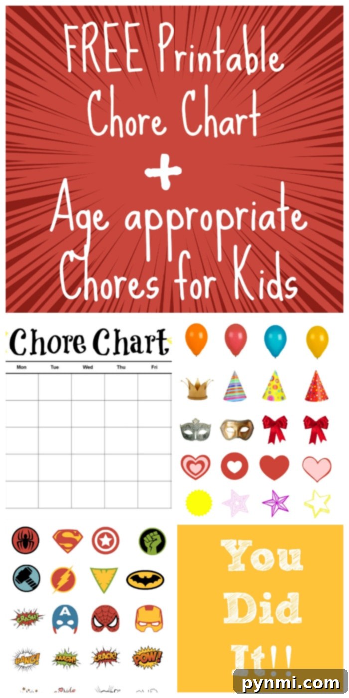 Age appropriate chores with kids using a chore chart