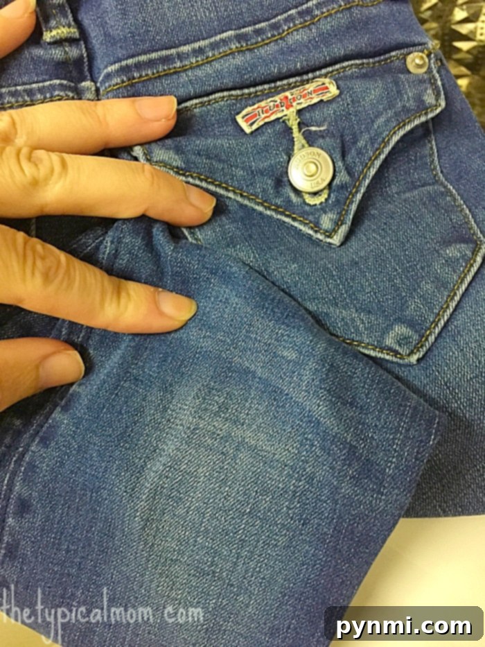 How to keep your kids clothing clean and lasting longer, showcasing clean jeans.