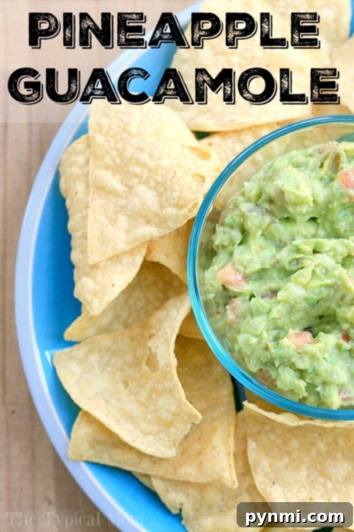 This top guacamole recipe features diced onion, salsa, and a surprising secret ingredient: fruit! Try pineapple guacamole or add a touch of diced apple for a perfect salty-sweet dip that's delicious with chips or pretzels. The Best Guacamole Recipe with vibrant colors
