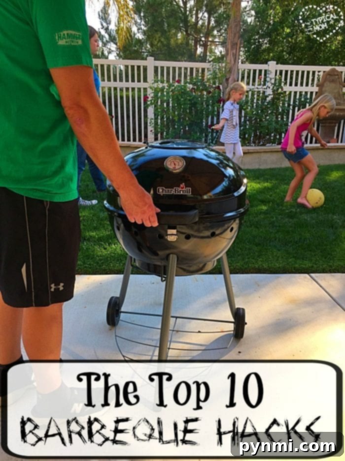Top 10 Barbeque hacks that will make outdoor grilling easier and your party more fun! How to best clean your charcoal grill, tips on presenting side dishes and how to cook dessert on your bbq too! We love cooking outdoors with our Charbroil grill and smoker, here are our tricks to make the best food ever! #barbecue #bbq #hacks #tips #tricks #charcoal #smoker #charbroil #review Top 10 Barbecue Hacks for Easy Grilling and Fun Parties