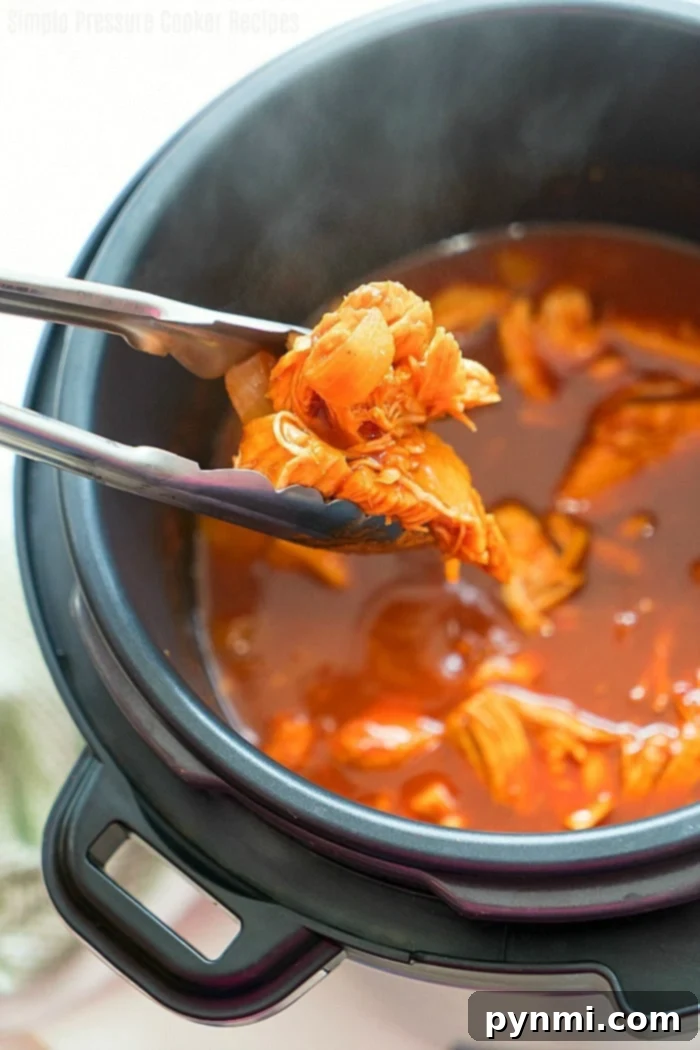 Quick & Tender Crock Pot Express BBQ Chicken 3 Close-up of shredded barbecue chicken in tortillas