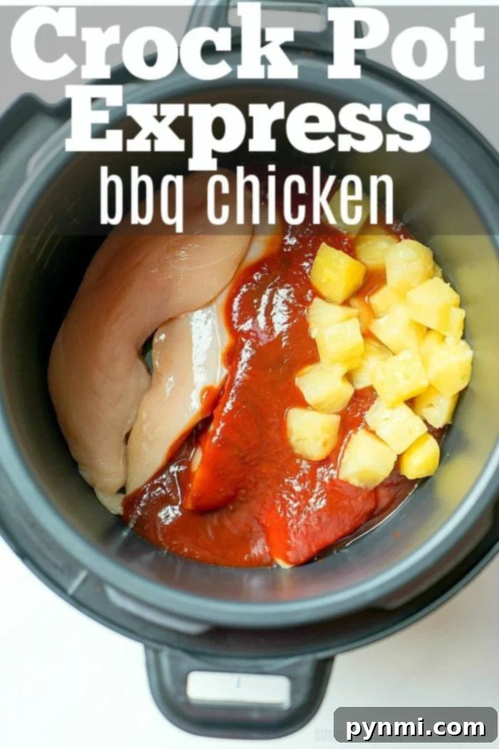 Quick & Tender Crock Pot Express BBQ Chicken 4 Serving suggestion for crock pot express barbecue chicken