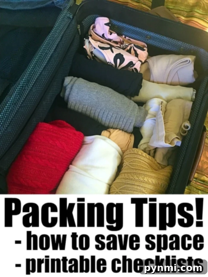 Free Vacation packing list plus tips and tricks on what to pack when you're going on a vacation. Things will make your trip easier with kids on vacation. #printable #vacation #checklist Family packing for vacation, organized luggage