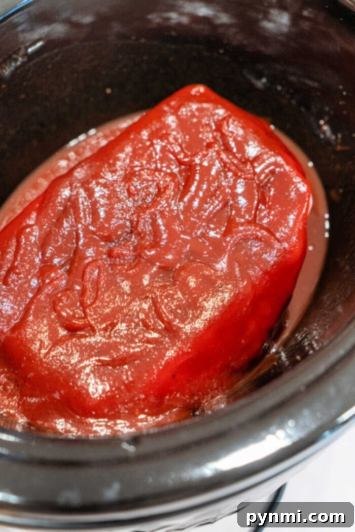 Two-Ingredient Pulled Pork Perfection 7 This simple 2-ingredient recipe features succulent roast beef simmering in a red sauce, creating tender bites reminiscent of pulled pork, all brought together effortlessly in a slow cooker.