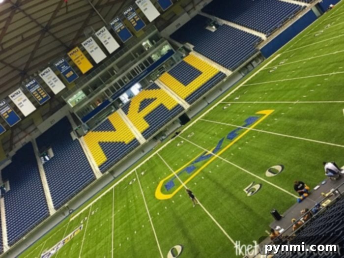 Sedona Arizona Red Rock Wonders 2 Interior view of the large indoor football dome at Northern Arizona University in Flagstaff, showcasing its innovative architecture