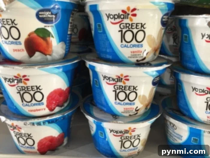Open insulated bag filled with Yoplait Greek 10 yogurts and other portable snacks for a family outing.