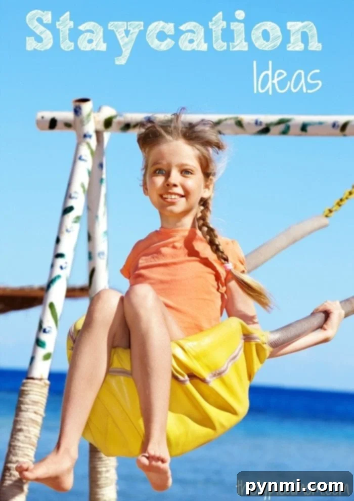 Families enjoying various fun and inexpensive staycation activities during the Summer. Staying at home during the holidays can still be incredibly fun and memorable.
