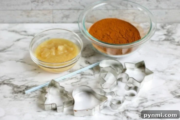 Homemade cinnamon ornaments as a fun and easy staycation craft idea for families.
