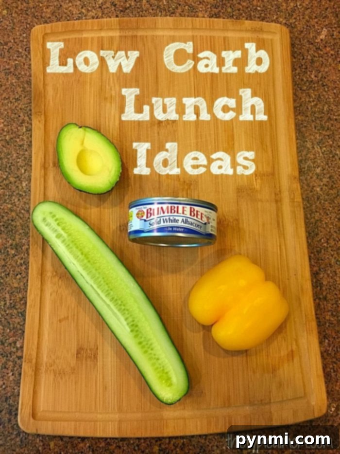 Easy Low Carb Lunch Idea with Tuna and Vegetables