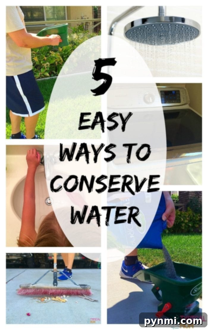 family actively conserving water at home, reducing water waste