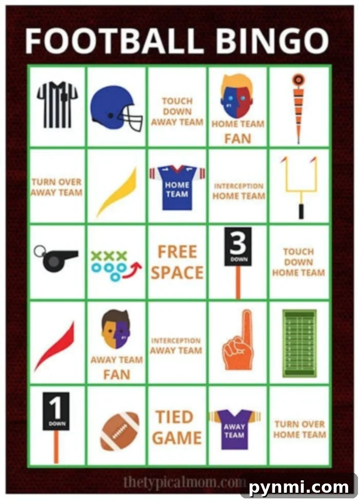 Football bingo cards plus lots of appetizers too!! #footballbingo #footballgame A collection of football bingo cards, scattered on a table alongside various appetizers and snacks, perfect for adding interactive fun to a game day party.