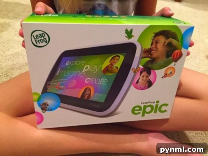 LeapFrog Epic Tablet: Smart Learning, Tested 2 LeapFrog Epic tablet with stylus and colorful apps on screen
