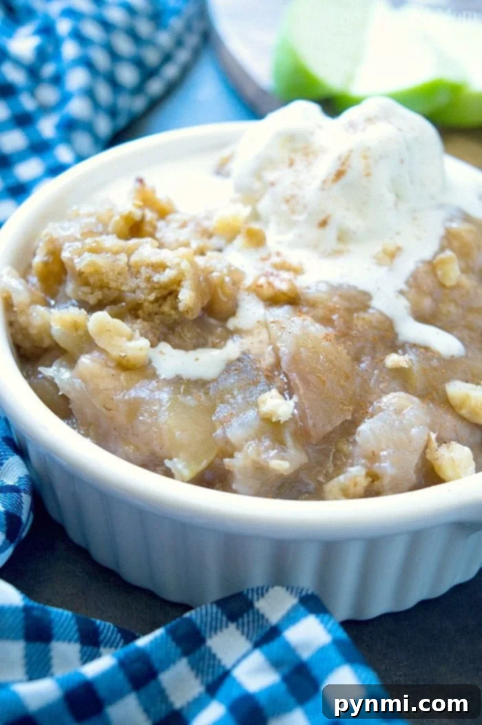 Crockpot apple crisp pie is amazing! It tastes like the warm apple pie filling without the crust and cooked in your slow cooker, easy! #applecrisp #crockpot #slowcooker #pie #dessert #fruit #breakfast #crockpotrecipes #crockpotapplecrisp #thetypicalmom crockpot apple crisp 3