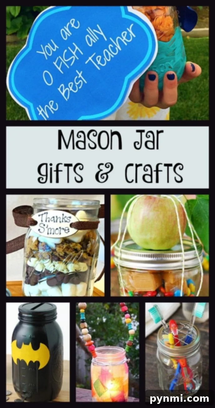 Mason jar crafts for kids. Inexpensive gift ideas for Teachers and fun crafts for kids using mason jars in the classroom or at home. #masonjars #masonjarcrafts #craftsforkids #crafts crafts using mason jars