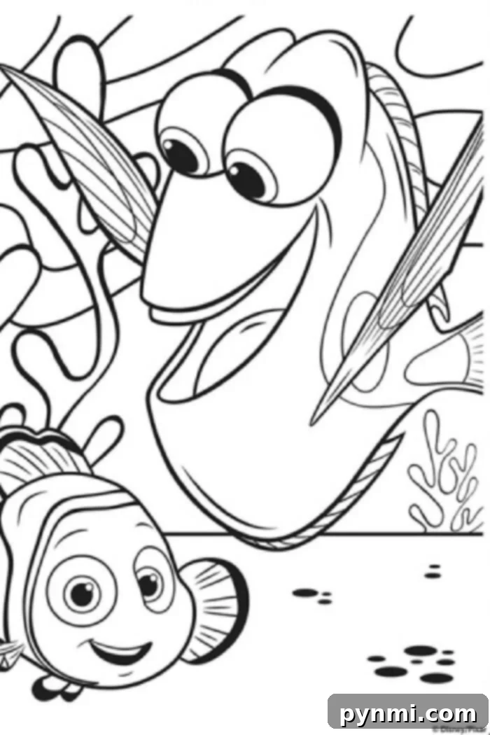 Finding Dory Coloring Pages for Kids