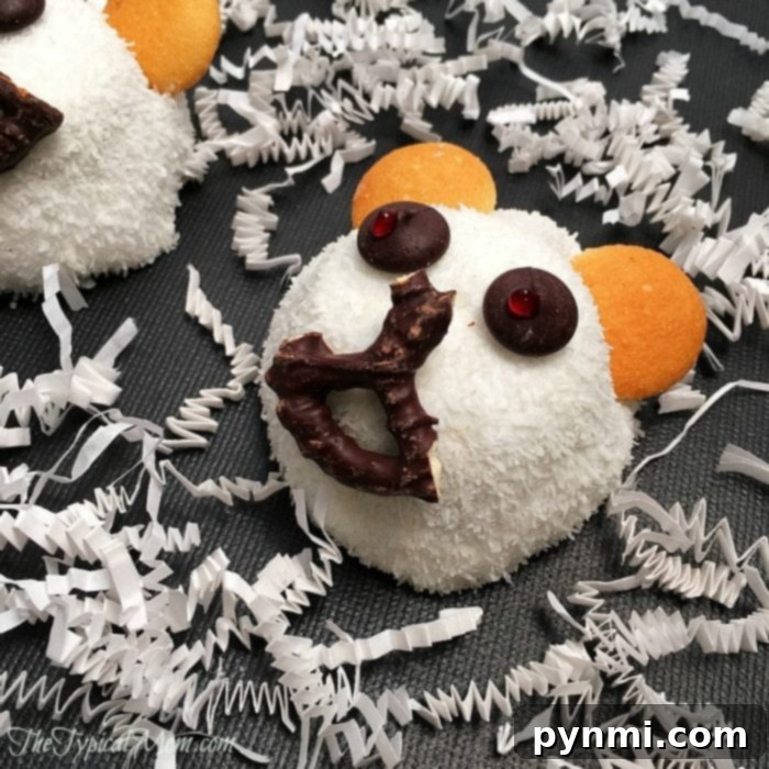 polar bear craft - edible food art for winter