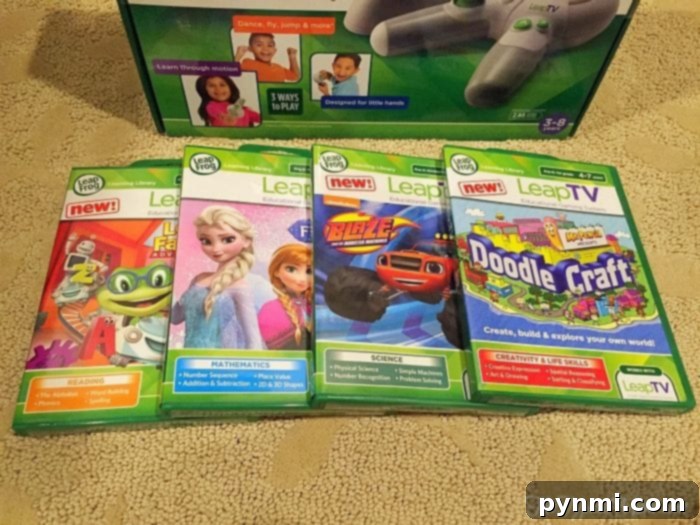 Unpacking LeapFrog LeapTV Learning Benefits 2 Close-up of the LeapFrog LeapTV console and controller, highlighting the ease of setup and child-friendly design for an educational gaming experience.
