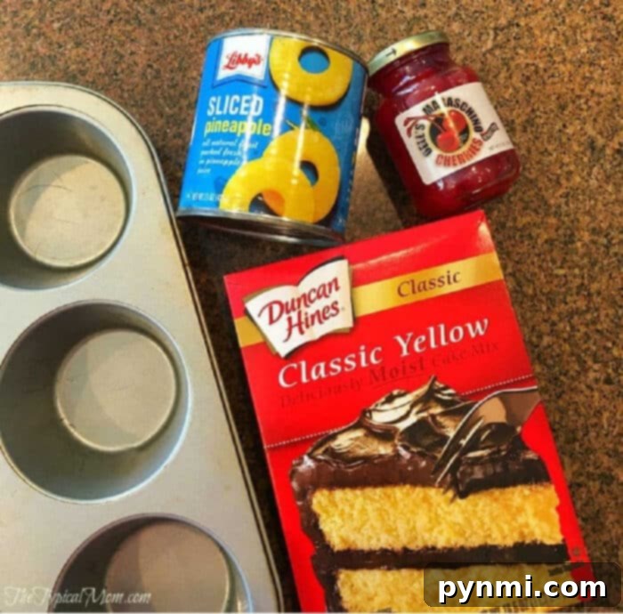 Effortless Golden Pineapple Upside Down Cupcakes 3 pineapple-upside-down-cupcakes