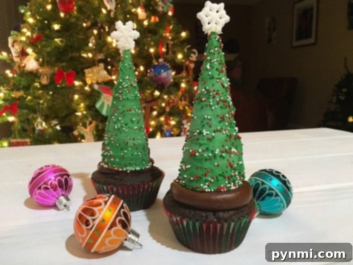 A festive spread of homemade Christmas Tree Cupcakes, perfect for holiday dessert tables and family celebrations.