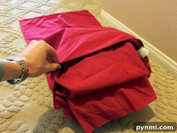 Creative method to organize sheet sets using pillow cases for neat storage