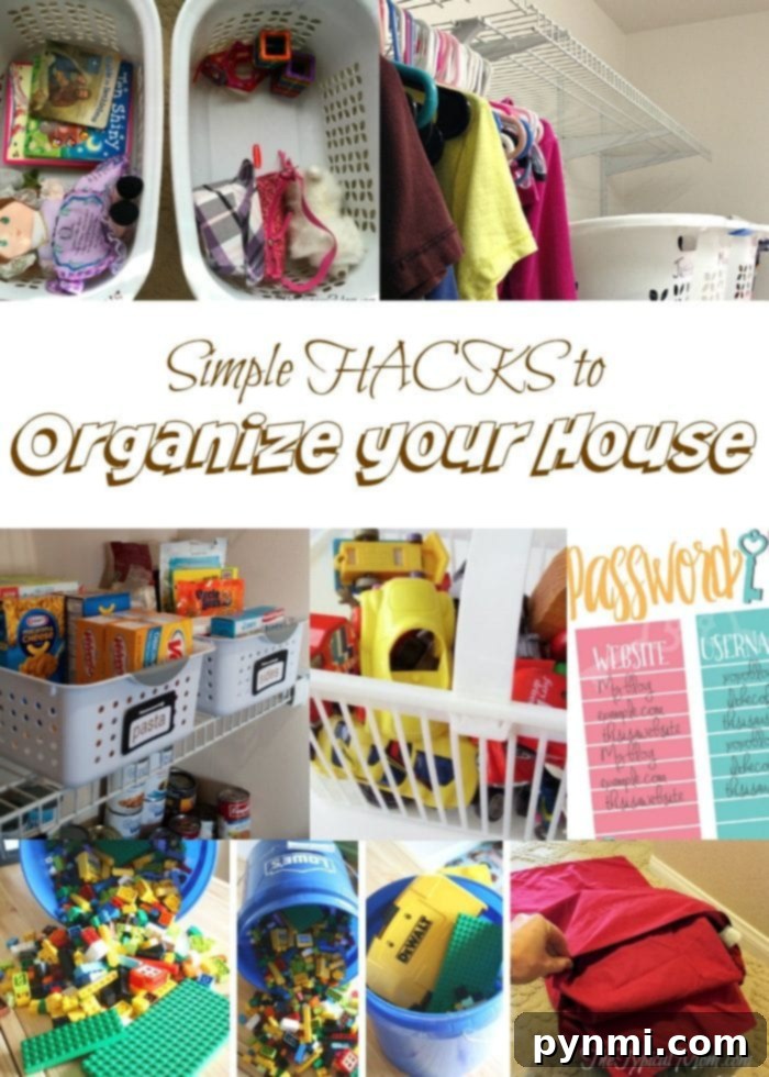 How to organize your house for free or with items from The Dollar Store. Inexpensive ways to organize every room and rotate things that are important for each season, as well as toys. #house #organization #organizing #home Transform your home: Inexpensive ways to organize every room using Dollar Store finds and smart strategies for seasonal items and toys.