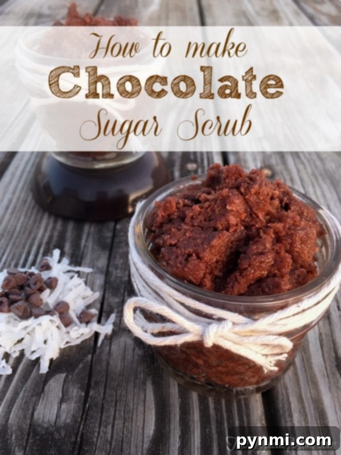 Make a delightful sugar body scrub at home with just 5 simple ingredients. Here is an easy recipe for a chocolate coconut sugar scrub you can craft yourself. how to make sugar body scrub - luxurious chocolate coconut scrub