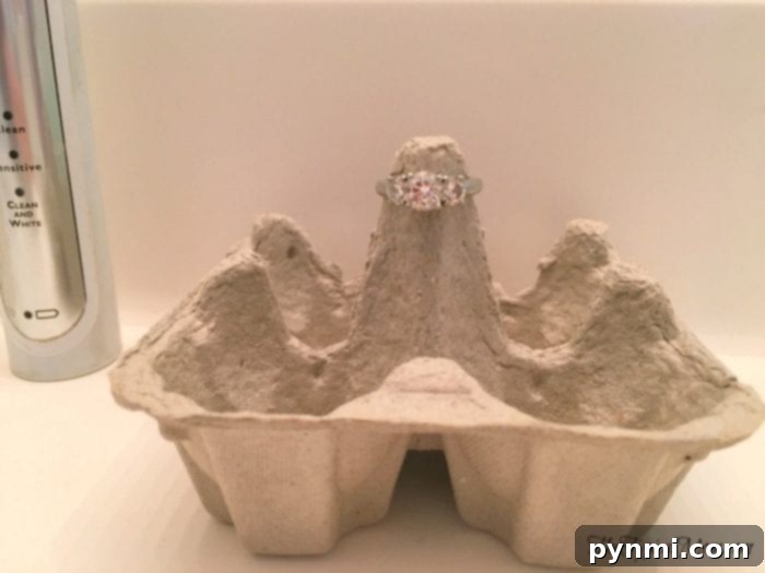 Repurposing egg cartons to organize your bathroom jewelry