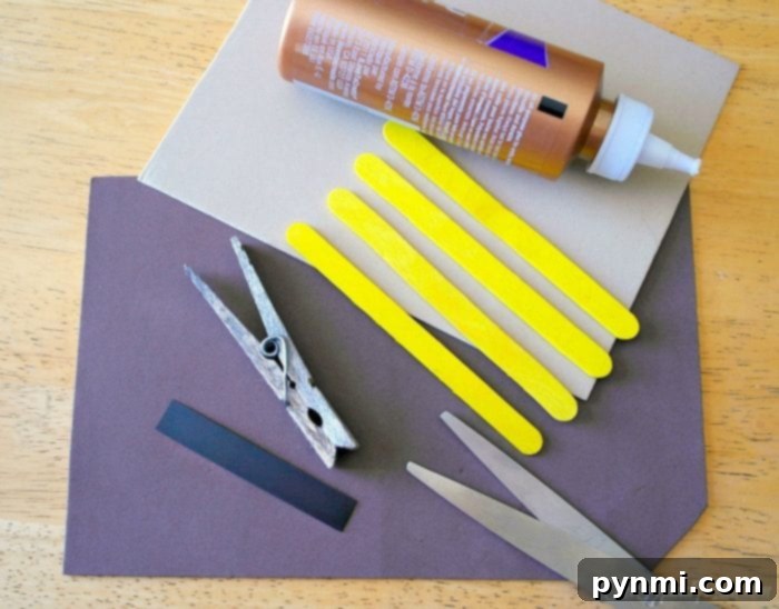 Popsicle Stick Pencil Magnet Craft Materials