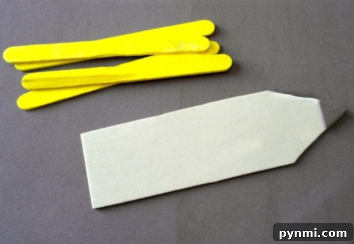 Pencil Popsicle Stick Magnet Craft Step 1
