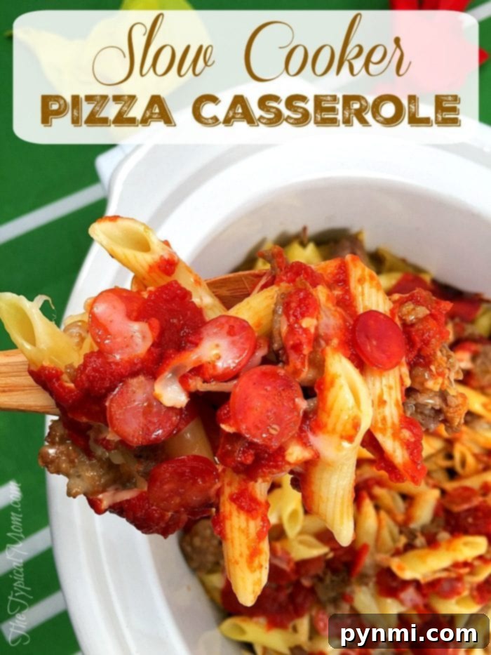 Slow cooker pizza casserole