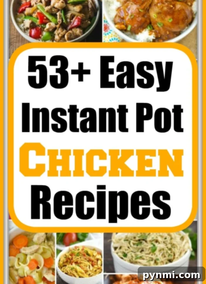 Explore a wide range of easy Instant Pot chicken recipes, perfect for any meal and skill level. #instantpot #instantpotchickenrecipes easy pressure cooker chicken recipes
