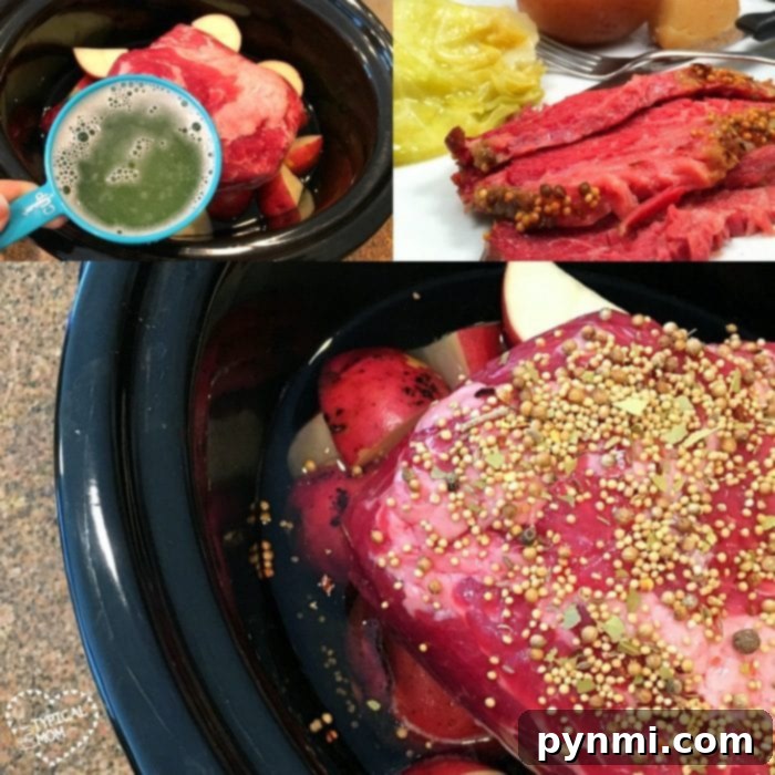 Slow cooker corned beef brisket is amazing! If you want to know how to cook corned beef brisket and cabbage in the crockpot it's super easy to do and should definitely be made more often than just on St. Patrick's Day. Slow cooker corned beef recipe with potatoes and cabbage.